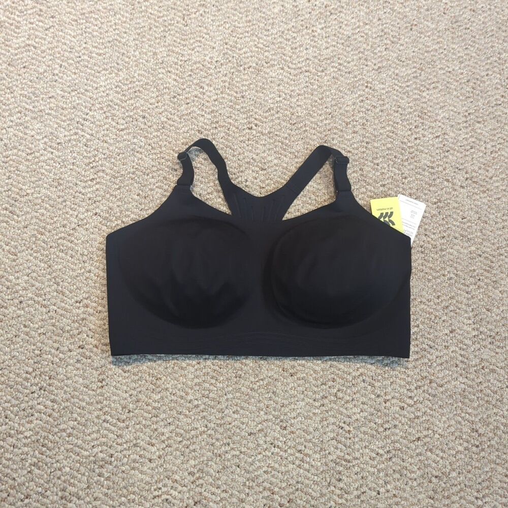 All In Motion High Support Sculpt Sports Bra Womens XXL Black Adjustable Padded